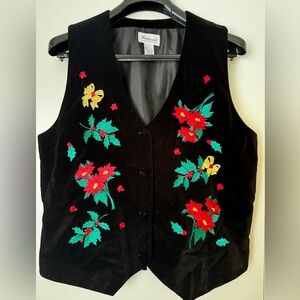 VTG Westbound 90s Christmas Vest Size Large in Velvet.